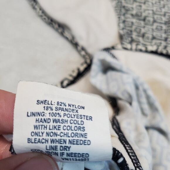 Converse White Black Logo Print 2 piece Halter Top Bikini Swimsuit Swim Bottom L - Picture 10 of 11